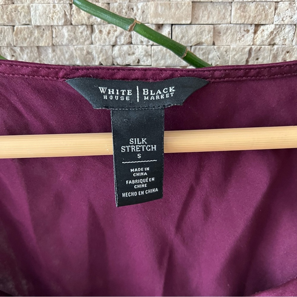 White House Black Market Purple silk tank with silver hardware - Picture 4 of 4